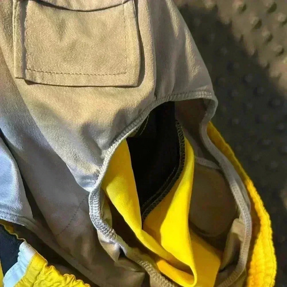 Nikeβ Dri-Fit Yellow and Black Livestrong Running Workout Shorts, M - Picture 4 of 8